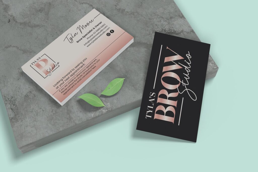 Tyla's Brow Studio business cards