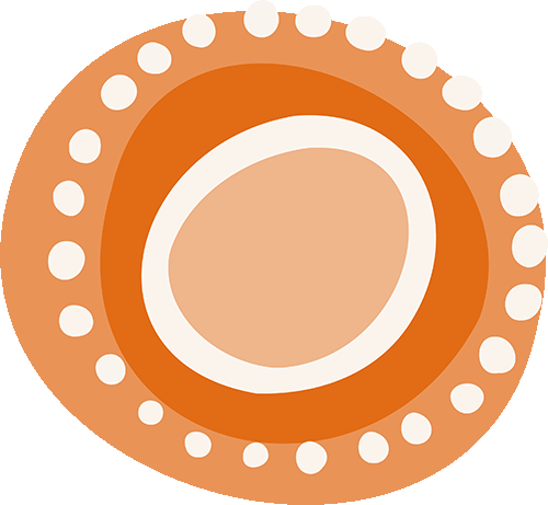 A light and dark orange organic circle icon.