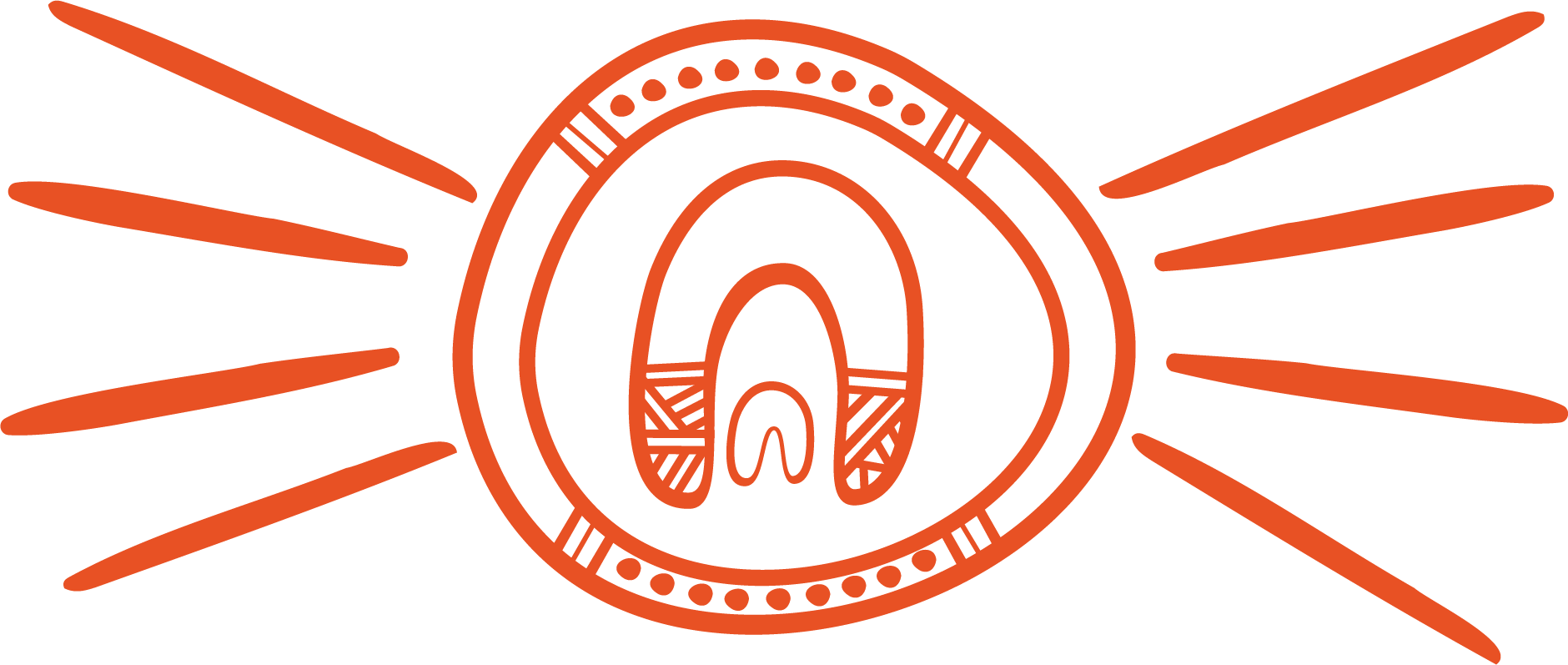 Orange circular Aboriginal icon