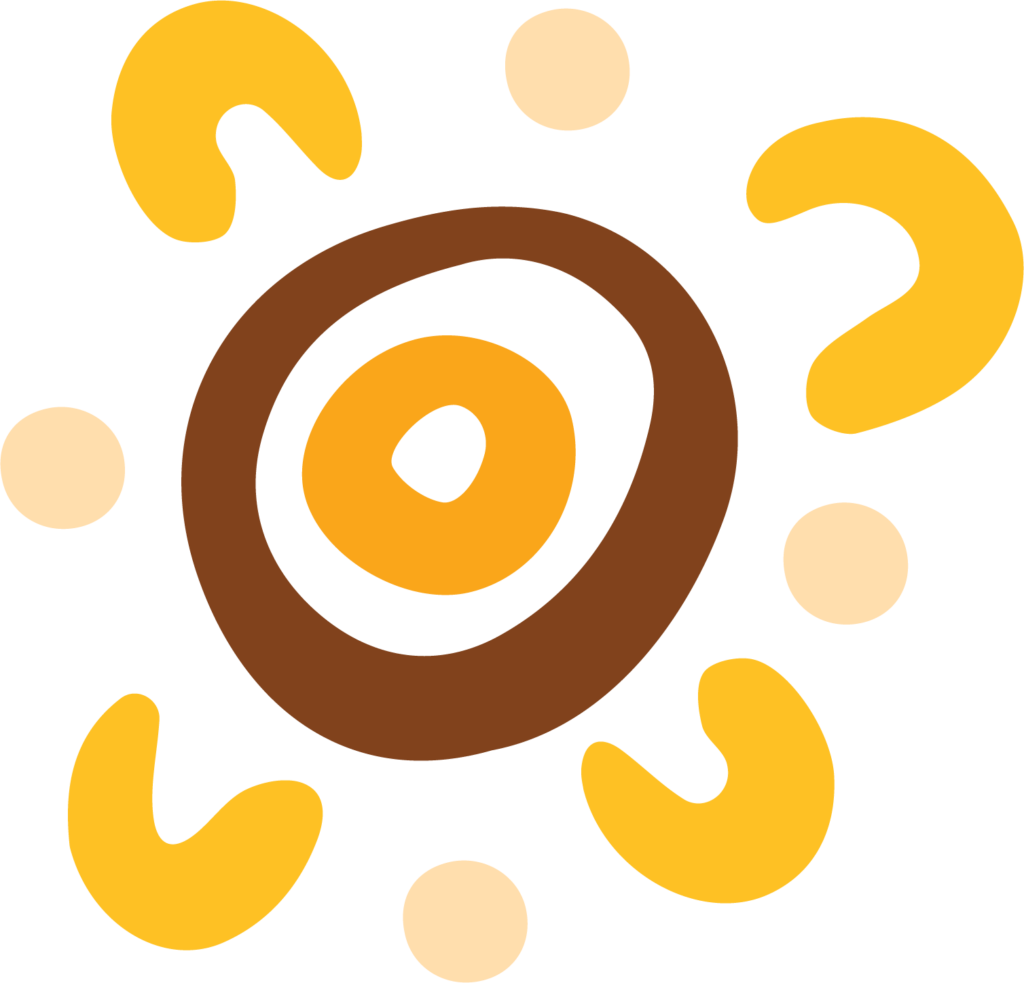 Yellow and brown Aboriginal icon